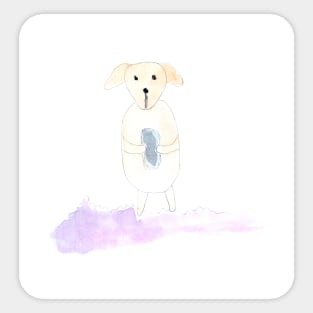 animal, joy, toy, gift, watercolor, illustration, painting, art, good mood, friend Sticker